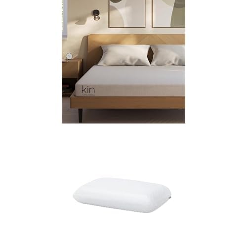Image of Tuft & Needle Kin Firm 6 inch Queen Adaptive Foam Mattress in a Box Bundle Premium Adaptive Foam Standard Size 2-Pack Pillow - Supportive and Cooling
