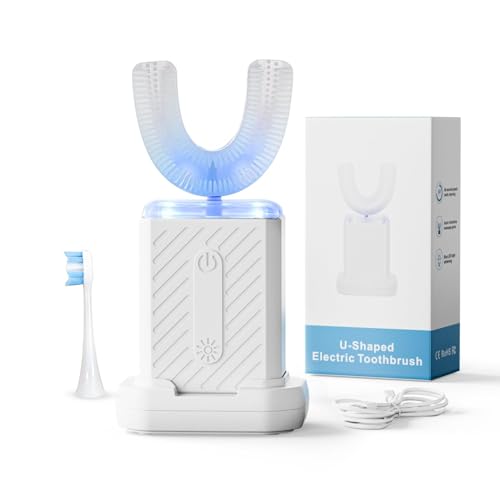 Image of U-Shaped Electric Toothbrush, 48,000 VPM, 4 Modes, 60-Second Clean, IPX7 Waterproof, ultrasonic Toothbrush with Magnetic Contact Charging