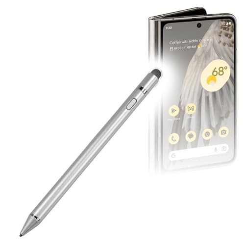 BoxWave Stylus Pen Compatible with Google Pixel Fold - AccuPoint Active Stylus, Electronic Stylus with Ultra Fine Tip - Metallic Silver