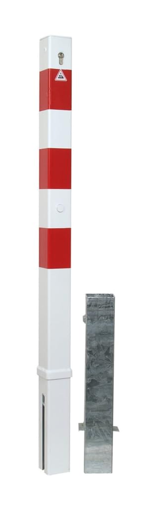 Absperrpfosten 70 x 70 mm herausnehmbar mit Profilzylinderschloss (inkl. 3 Schlüssel) und Bodenhülse