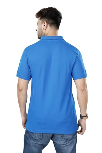 Image of KAUS & SHAN Men's Pure Cotton Regular Fit Solid Half Sleeve Casual & Semi Formal Office Wear Polo T-Shirt