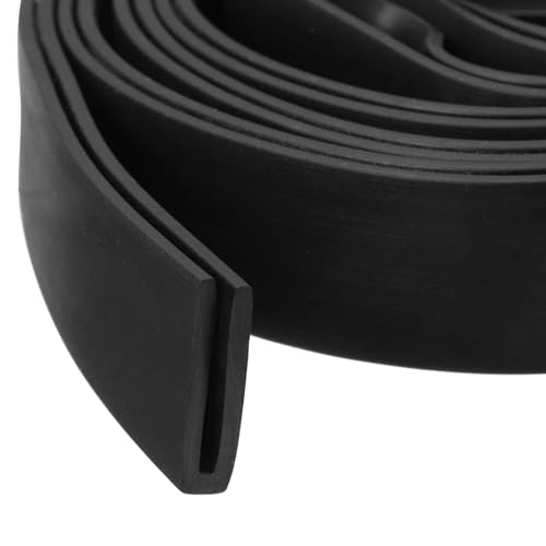 uxcell U Channel Edge Trim, 6.6ft Length Rubber Guard Seal Strip Edge Protector Flat Type Fit for 0.5-1mm Edge, (5/32" W x 43/64" H) Black