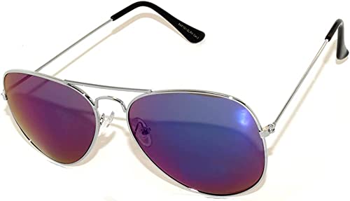 Image of OWL Aviator Sunglasses Mens Womens Metal Frame Assorted Mirrored, Smoke, Tinted Lens Colors