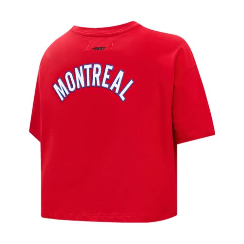 Camiseta de Algodón de Chenilla NHL Classic Premium Roja para Mujer 4