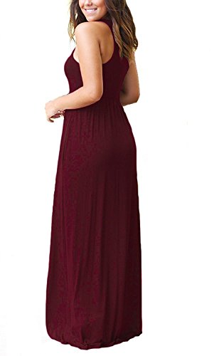 Image of DEARCASE Women's Sleeveless Summer Maxi Dress with Pockets,Beach,Vacation