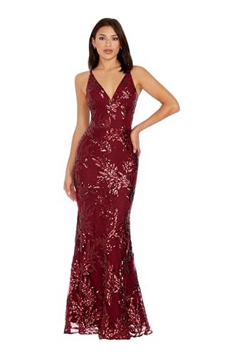 Image of Dress The Population Women's Sharon Sequin, Maxi, Mermaid, V-Neck Gown