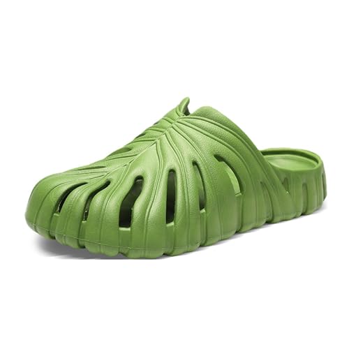 Image of Monstera Slippers, Variegated Monstera Shoes, Non-Slip Soft Lightweight Bathroom Slides Unisex