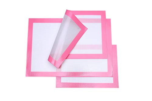 Silicone Baking Mats, 3-Piece Set Non Stick Baking Mats, Half and Quarter Sheet Liner Set , Food Safe Tray Pan and Cookie Sheet Liners