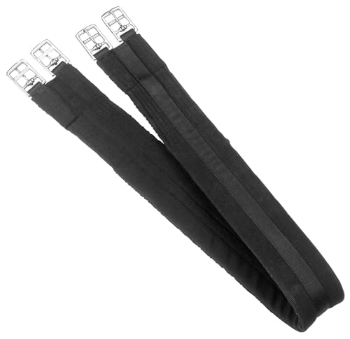 Covalliero Cincha para Silla de Montar, Negra, 100 cm, de algodón, para Caballo, Acolchada, con Hebillas de Rodillos