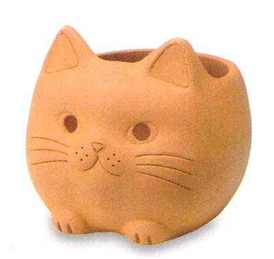 Amazon | せともの市場 猫 素焼 メェイキャット 鉢 カバー