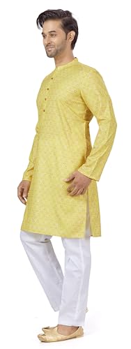 Image of Studio Shringaar Men's Cotton Relaxed Fit Straight Kurta