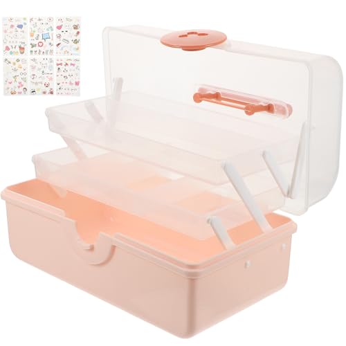 SHINEOFI Contenedor para Pinzas de Pelo Rosa de Gran Capacidad Diseño Multicapa de Pp para Guardar Accesorios de Cabello Infantiles en Familia y Exteriores