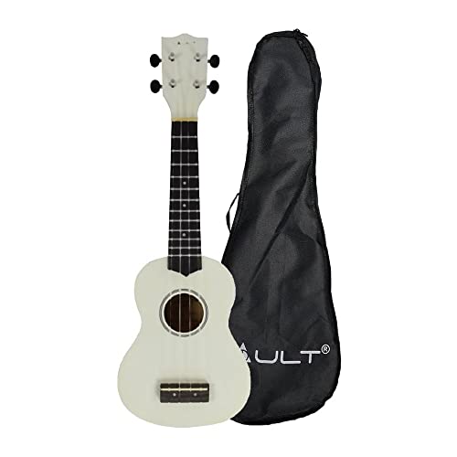 Image of Vault UK-003 Soprano Colourful Ukulele 21 inch With Gig-Bag - White