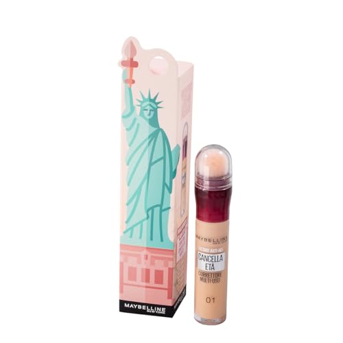 Maybelline New York Cofanetto Regalo, Con Correttore Multi-Uso Idratante, Coprenza Modulabile, Occhiaie Coperte e Neutralizzate, Con Bacche di Goji e Haloxyl, Cancella Età, Tonalità: 01 Light, 6,8 ml