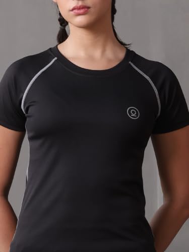 Image of CHKOKKO Women's Compression Gym T-Shirt for Running, Workout, Training, Sports & Activewear | Quick Dry Breathable Stretch Fabric | Body Fit Half Sleeve Athletic Sports Tee for Women