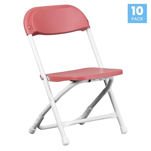 Flash Furniture Timmy 10 Pack Kids Burgundy Plastic Folding Chair