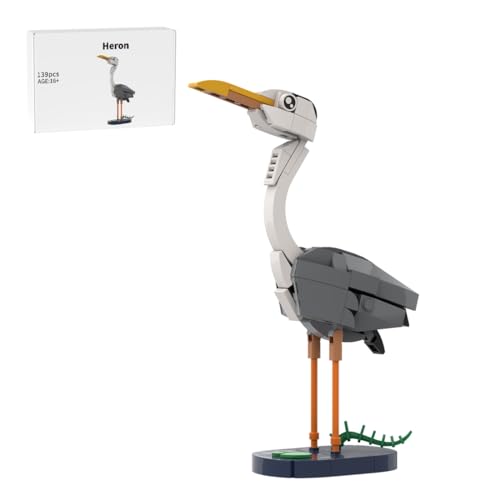 GoAssemb Heron Bird Building Blocks Set, DIY Animals Assembly Model