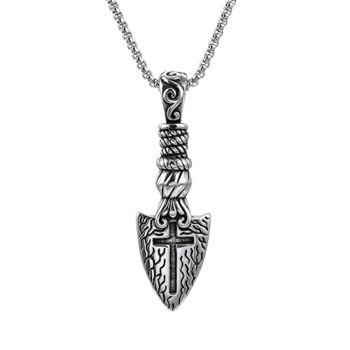 Collier homme hip hop pendentif cross arrow vintage, le cadeau parfait pour lui