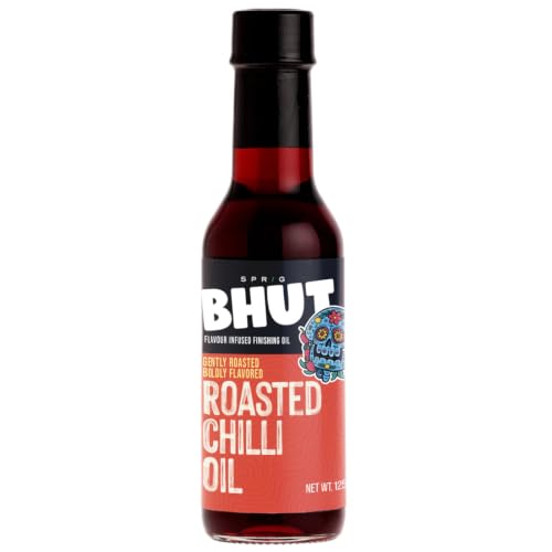 Image of S P R I G Premium Finishing Roasted Chilli Oil - Crafted with real Bydagi Chilies, No Artificial Colours, Flavor, Additives or Preservatives, Vegan, Kosher, Gluten-free, Liquid Seasoning - 125 g
