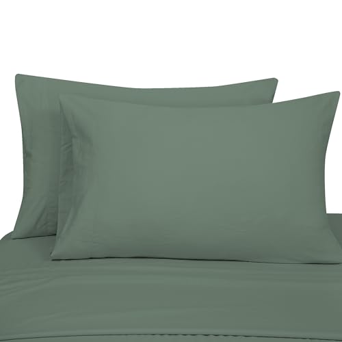 Image of ROYALE LINENS 4 PC Queen Sheets Set - Soft Brushed 1800 Microfiber Bedding - 1 Fitted and 1 Flat Sheet, 2 Pillowcase - Wrinkle Free & Fade Resistant - Hotel Luxury Bed Sheets Set (Green Bay, Queen)