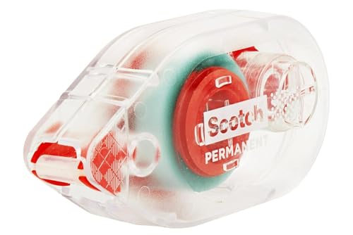 Image of 3M 6061 Scotch Double Sided Adhesive Roller Tape Runner, Permanent, Acid-Free, Photo-Safe Adhesive for Scrapbooking, Photo Mounting, and Crafts, 0.27 in x 26 ft per Roller, Pack of 6