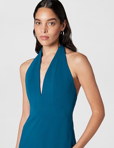 Image of Dress The Population Womens Vanessa Deep Plunge Neckline Halter Bodycon Midi Dress
