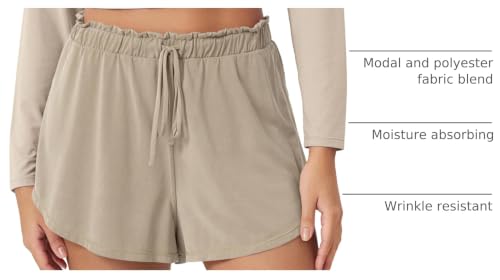 Image of ODODOS Modal Soft Lounge Shorts for Women Drawstring High Waist Casual Sleepwear Lightweight Cozy Pajama Bottom