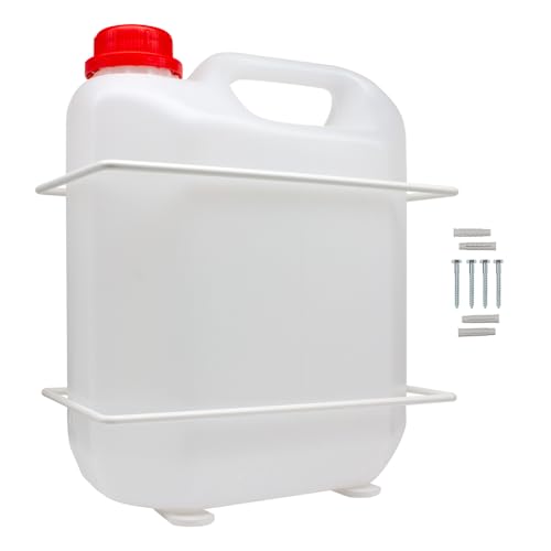 Ralertreik Bidón Garrafa más Soporte de Pared Resistente para Recoger Agua Aire Acondicionado (5 litros) Resistente al Sol para Eliminar Goteo de Aire Acondicionado