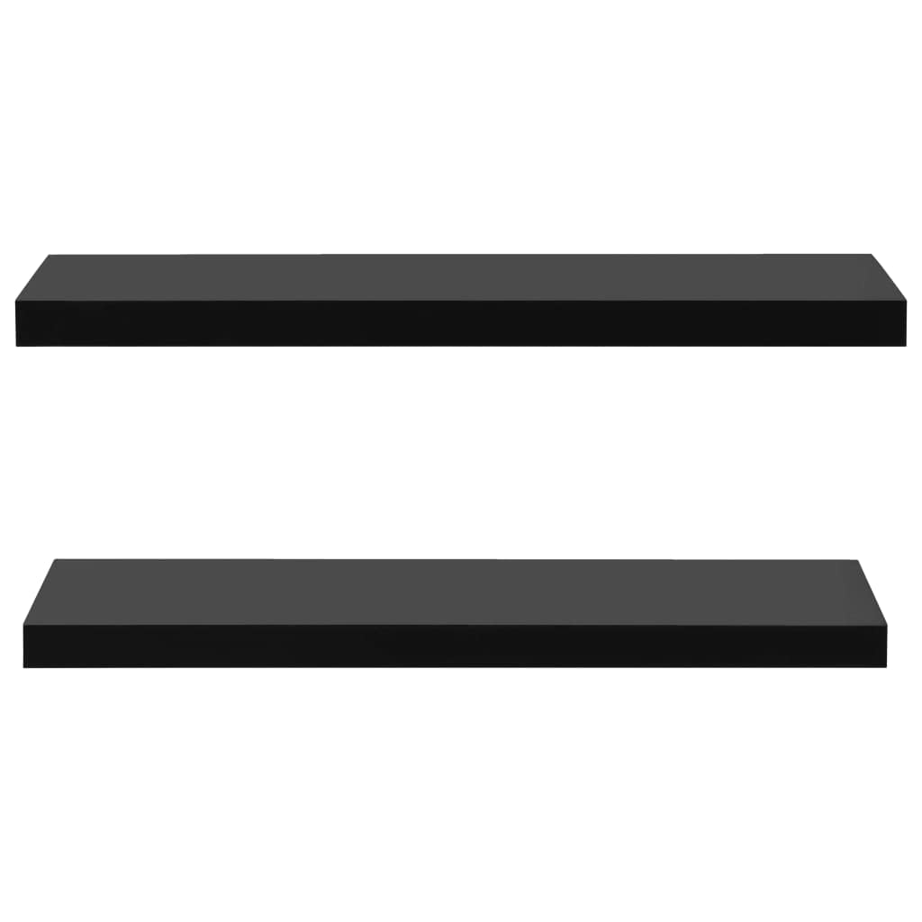 Juego de estanterías flotantes de madera de densidad media, color negro, 100 x 20 x 3,8 cm, con montaje invisible para salón, oficina y baño