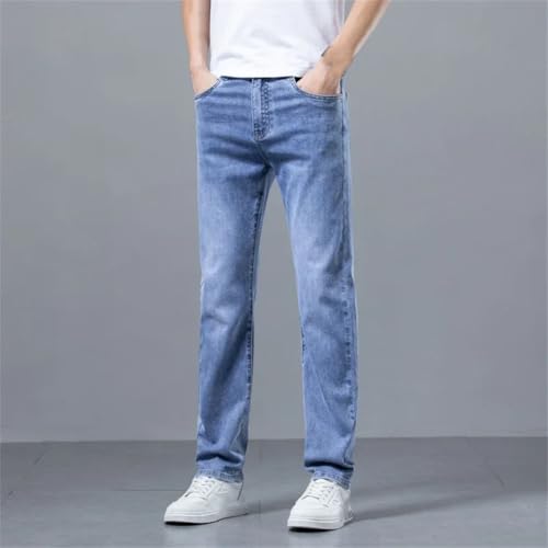Mens Denim Pants Business Straight Stretch Breathable Soft Casual Korean Classic Denim Pants2