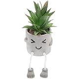  Ornements dans le vase Faux plantes grasses dans des pots en ciment avec jambe suspendue en pot Mini fausses plantes mignonnes jambe suspendue plante succulente bonsaï plante artificielle en pot étagè