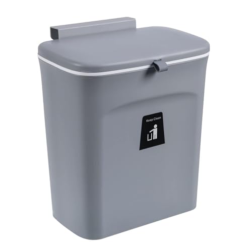 Caneca de basura colgante para mueble de cocina con tapa