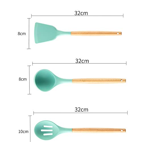 Set di Strumenti da Cucina Pinze per tornitura in Silicone Premium Spatola Cucchiaio da zuppa Pala Antiaderente Pennello per Olio Attrezzo da Cucina