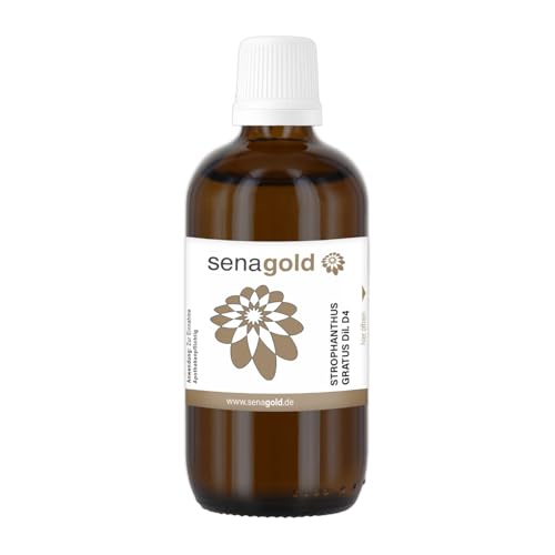 Senagold Strophanthus Gratus D4 Tropfen 100 ml Homöopathisches Arzneimittel Apothekenqualität Hergestellt nach HAB in Deutschland