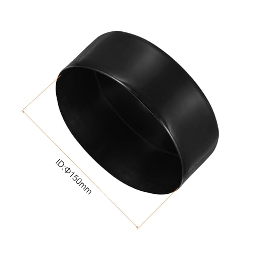 Image of uxcell 4pcs Rubber End Caps 150mm ID Vinyl Round End Cap Cover Screw Thread Protectors Black, 50mm Height