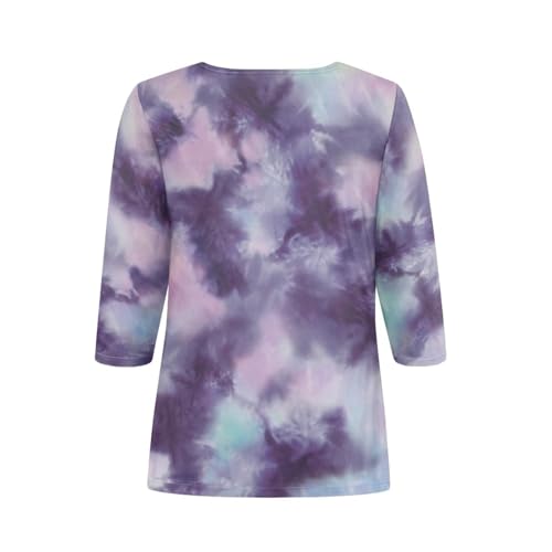 TODIYADDU 3/4 Sleeve Tops for Women Plus Size Tunic Tank Tops Long Sleeve Boat Neck T-Shirts Casual Fall Clothes3