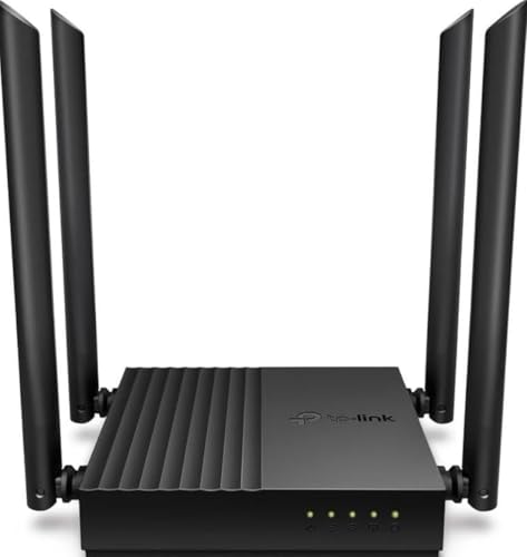 Image of TP-Link Archer C64 AC1200 Dual-Band Gigabit Wi-Fi Router, Wireless Speed up to 1200 Mbps, 4xLAN Ports, 1.2 GHz CPU, Advanced Security with WPA3, MU-MIMO, Beamforming, Black