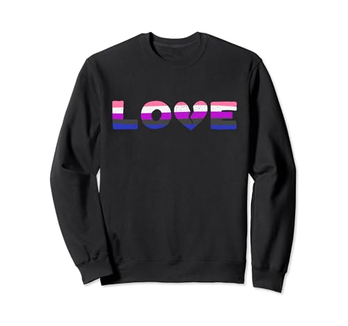 Word Love and Broken Heart Genderfluid Heartbreak Valentines Sudadera
