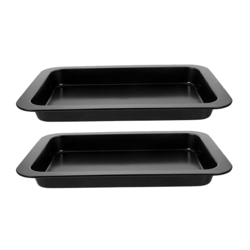 Molde rectangular de acero al carbono para hornear repostería casera en pack de 2 piezas negro 2