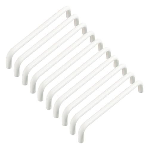 RSWZSFL 10 PCS Tiradores para Armarios de Cocina Pomos Colores para Muebles Tiradores de Aluminio para Puertas Pomos para Cajones para Habitaciones infantiles (Pitch:128mm,White)