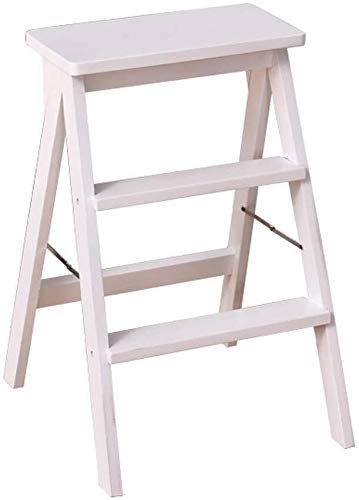 Taburete de escalón portátil y estante de flores de madera maciza para casa