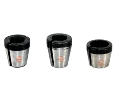 THS Carbon Steel 1/4 Collet Trimmer Cone (6 mm and 6.35 mm and 8mm) - Pack of 3 Pieces