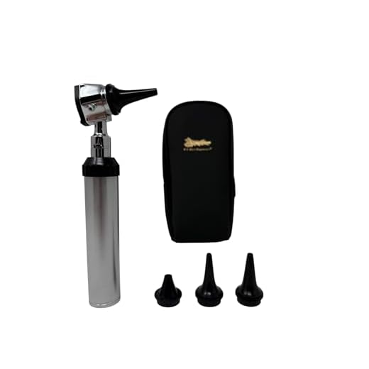 New RA Bock 3.2V Bright White LED Otoscope Set Includes Disposable Specula Adaptor and 3 Sizes of reuseable Specula Plus Zippered Leathette Case