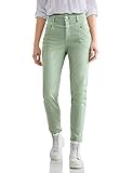 Die lockere Damenjeans hat einen hohen Bund und schmeichelt somit der Figur
