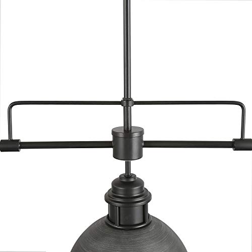 Black Farmhouse Chandelier, Rustic Pendant Lighting in Brushed Metal Finish, Linear Lighting Fixtures Hanging for Dining Room, Pool Tables, Kitchen Island, L35.7\'\' x H11.5\"