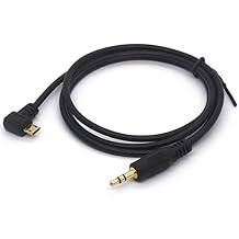 3Ft/1M 90 Micro USB to 3.5mm Cable Car AUX Audio Output Adapter Audio Jack Lead Micro-USB to 3 Pole 1/8 Stereo Cord