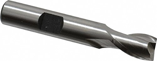 Hertel High Speed Steel Keyway End Mill, Uncoated, Centercutting, 3/8" Cutting Diameter, 9/16" LOC, 2 Flute, 3/8" Shank Diameter, 2-5/16" OAL, 30° Helix