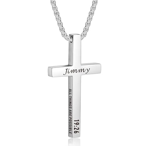 EDSG Custom Cross Necklace for Men Women...