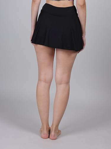 Image of Women Swim Skirts Swimsuit High Waist Swimming Skorts with Shorts Bikini Bottoms Bathing Suit Bottoms
