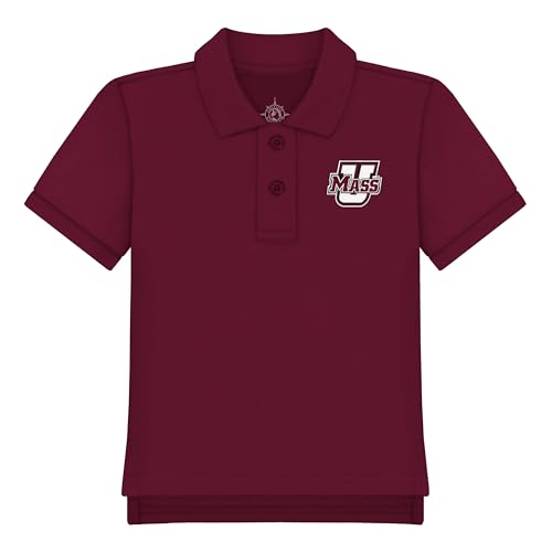 Creative Knitwear College Baby Polo Shirt Short Sleeve - UMass Minutemen Logo - Maroon - 18 Months